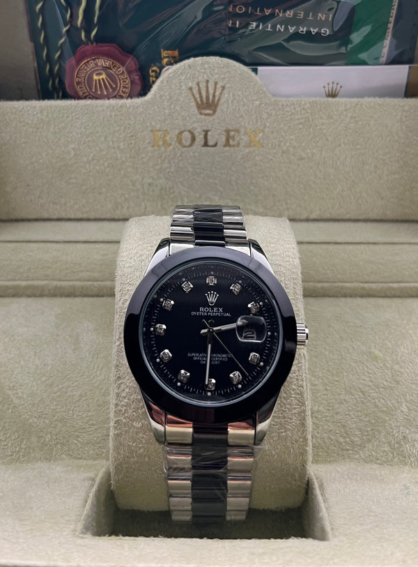 ROLEX OYSTER PERPETUAL(black silver)