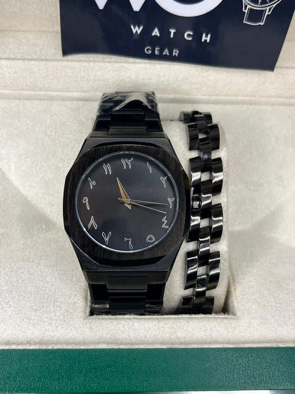 black arabic aura stainless steel with chain