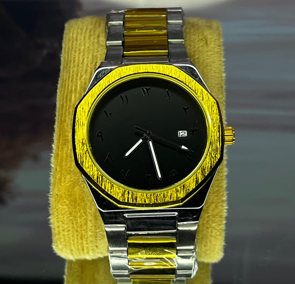 STAINLESS STEEL  BLACK ARABIC WATCHE